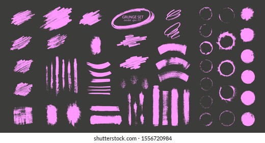 Set of grunge brushes .Grunge design elements.Textured labels, long banners. Ink splatters. Vector illustration.