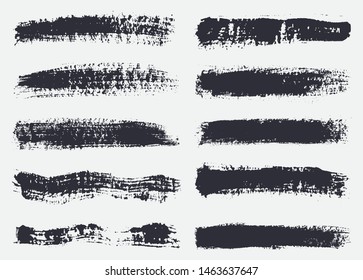 Set of grunge brushes. Hand drawn brush strokes.
