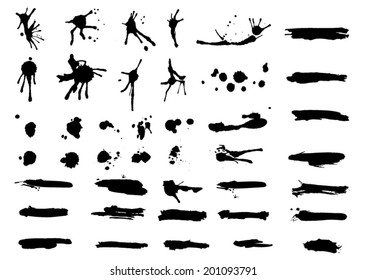 Set of grunge brushes splattered