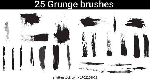 A set of grunge brushes.Different types of brush collection.