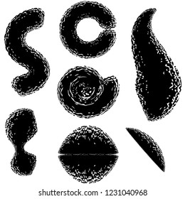 Set of grunge brushes.Texture an white background. Vector illustration.