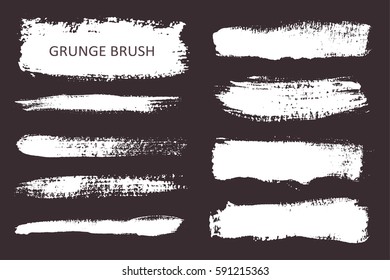 Set of grunge brushes.Vector brush strokes.