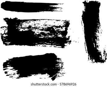 Set of grunge brushes.Vector strokes.