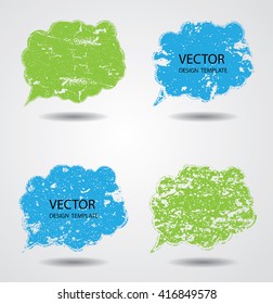 Set of Grunge Bubble Speech Icons. Grunge Comic Bubble Speech. Vector Illustration.