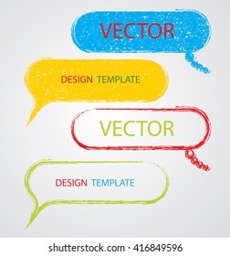 Set of Grunge Bubble Speech Icons. Grunge Comic Bubble Speech. Vector Illustration.
