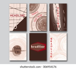 Set of the grunge card templates for the Save The Date,mothers day,valentines day, birthday card, invitation, book cover, flyer, leaflet. Hand painted stains. A5 (5*8 in) size proportion.