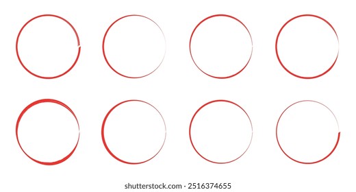 Set of grunge circle highlight frames, design element, blank border frame