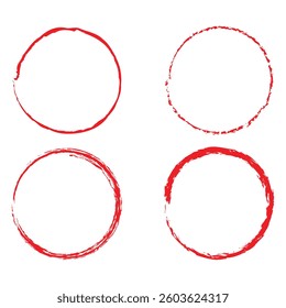 set of grunge circle photo frame icon. grunge photo frame on white background.