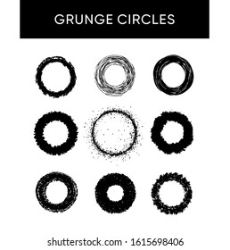 Set of grunge circle vector, for logo or icon ready to use.