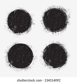 Set of grunge circles