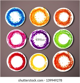 Set of grunge circles
