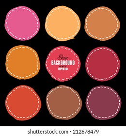 Set of grunge circles