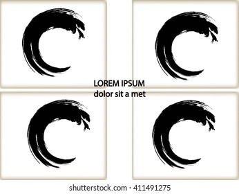 Set of grunge circles. Abstract round shapes. Vector design template.