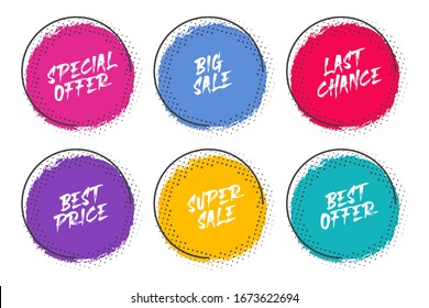 Set of grunge circles with halftone for promotion and commerce