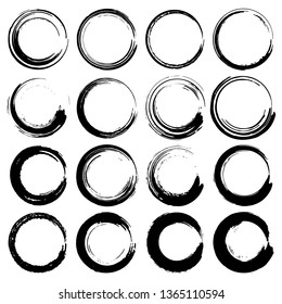 Set of grunge circles, Grunge round shapes, Vector illustration.