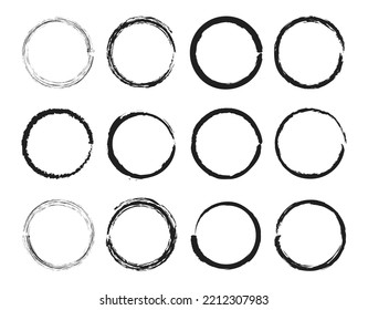 Set of grunge circles grunge round shapes suitable for frame and etc.