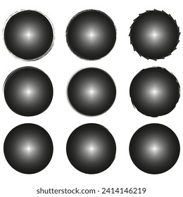 Set of grunge circles. Grunge round shapes. Vector illustration. EPS 10.