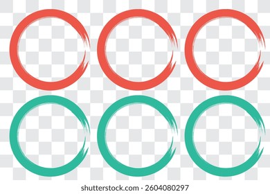 Set of grunge circles, Grunge round shapes, frame border, Vector illustration. hand drawn paint brush circle logo frame vector. Vector illustration.
