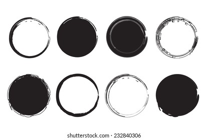 Set of grunge circles .Grunge shapes.Vector template.