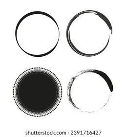 Set of grunge circles. Vector illustration. EPS 10. S