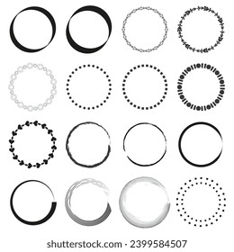 Set of grunge circles. Vector illustration. EPS 10.