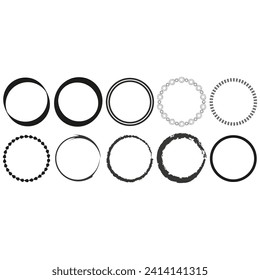 Set of grunge circles. Vector illustration. EPS 10.