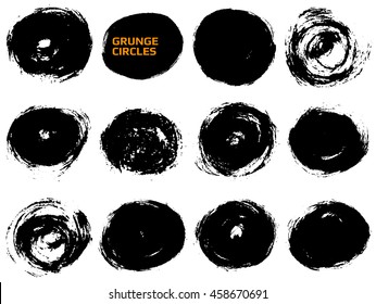 Set of grunge circles. Vector illustration
