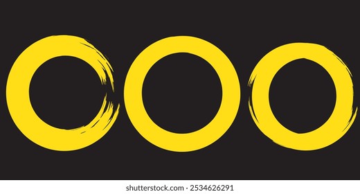 Set of grunge circles. Vector grunge round shapes.