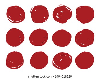 Set of grunge circles.Abstract distressed round shapes.