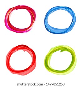 Set of grunge circles.Colorful grunge round frames.