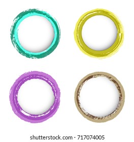 Set of grunge circles.Vector grunge round frames.