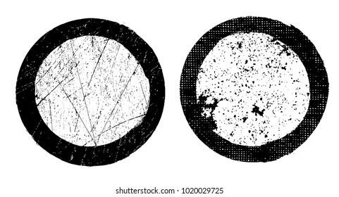Set of grunge circles.Vector grunge round shapes.