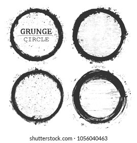 Set of grunge circles.Vector grunge round shapes.