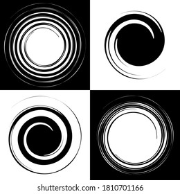 Set of grunge circles.Vector grunge round shapes. banner - Color circle brush stroke with black color isolated on white background, Vector Illustration 
