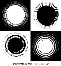 Set of grunge circles.Vector grunge round shapes. banner - Color circle brush stroke with black color isolated on white background, Vector Illustration 