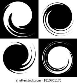 Conjunto de círculos de granulado.Formas redondeadas vectoras. banner - Pinza de pincel de círculo de color con color negro aislado en fondo blanco, Ilustración vectorial 