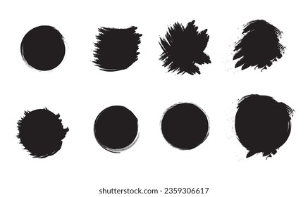 Set of grunge circles.Vector grunge round shapes.