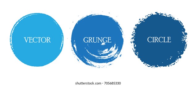 Set of grunge circles.Vector grunge round shapes.