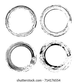 Set of grunge circles.Vector grunge round shapes.