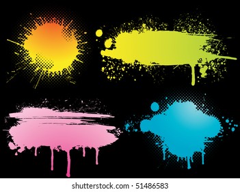 set of grunge colorful backgrounds