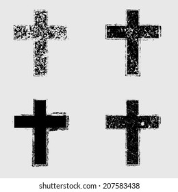 Set of grunge crosses  