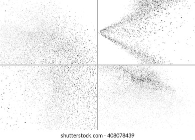 Set grunge design elements.  Abstract grainy texture isolated on white background.  Vector illustration,eps 10.