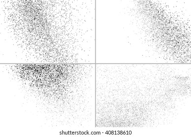 Set grunge design elements.  Abstract grainy texture isolated on white background.  Vector illustration,eps 10.