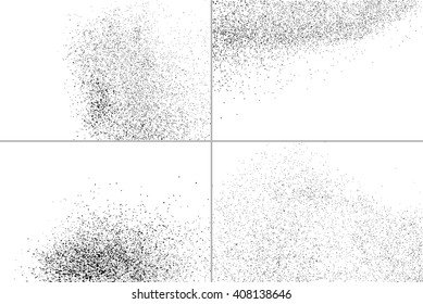 Set grunge design elements.  Abstract grainy texture isolated on white background.  Vector illustration,eps 10.