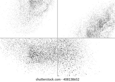 Set grunge design elements.  Abstract grainy texture isolated on white background.  Vector illustration,eps 10.