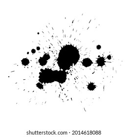 Set of Grunge Design Elements. Black blots. Brush Strokes. Vector illustration