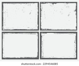 Set of grunge dirty border frames.