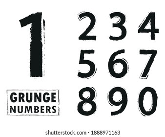 Set Of Grunge Dirty Numbers.