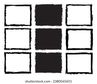 Set of grunge distressed frames.