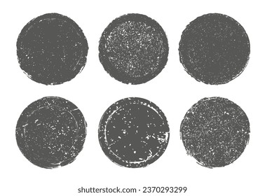 Set of grunge distressed round frames,stamps.